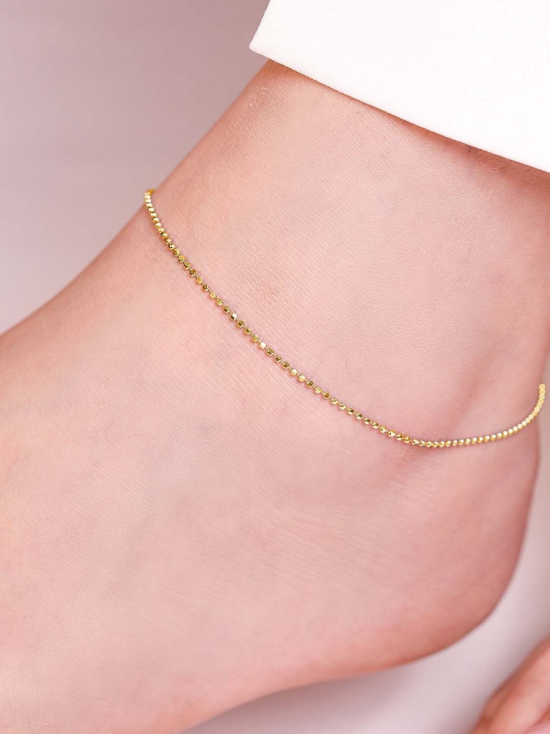 

Zavya Set Of 2 925 Pure Silver Gold-Plated Anklet