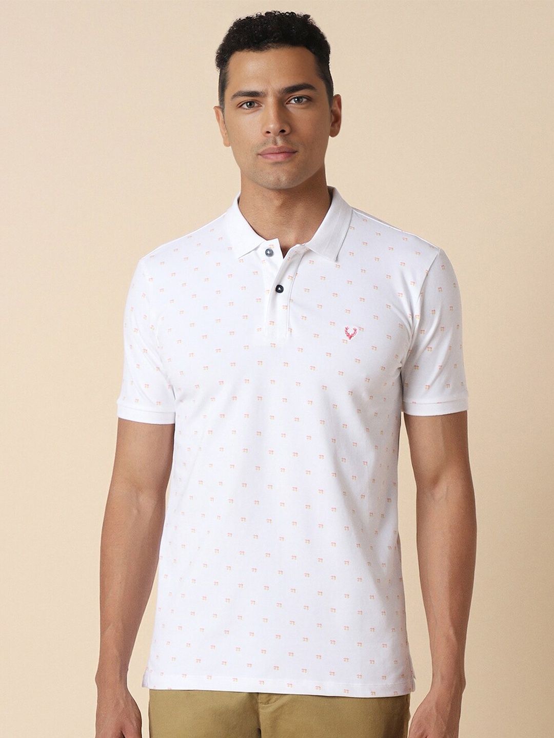 

Allen Solly Conversational Printed Polo Collar T-shirt, White