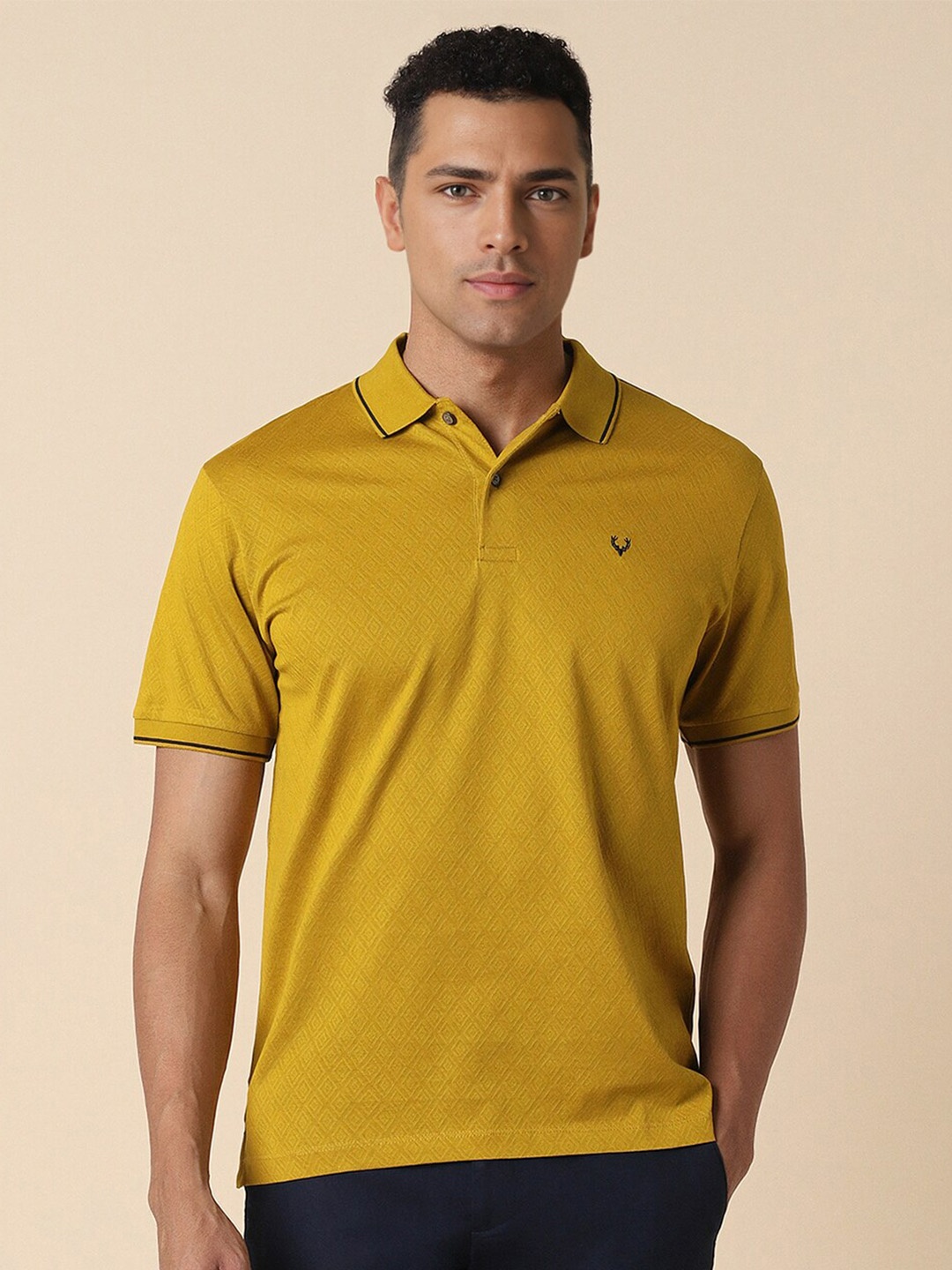 

Allen Solly Cotton Polo Collar Short Sleeves Casual T-shirt, Yellow