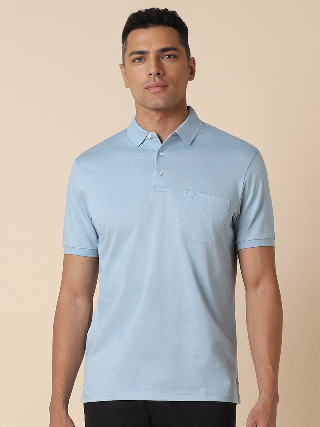 

Allen Solly Cotton Polo Collar Pockets Casual T-shirt, Blue