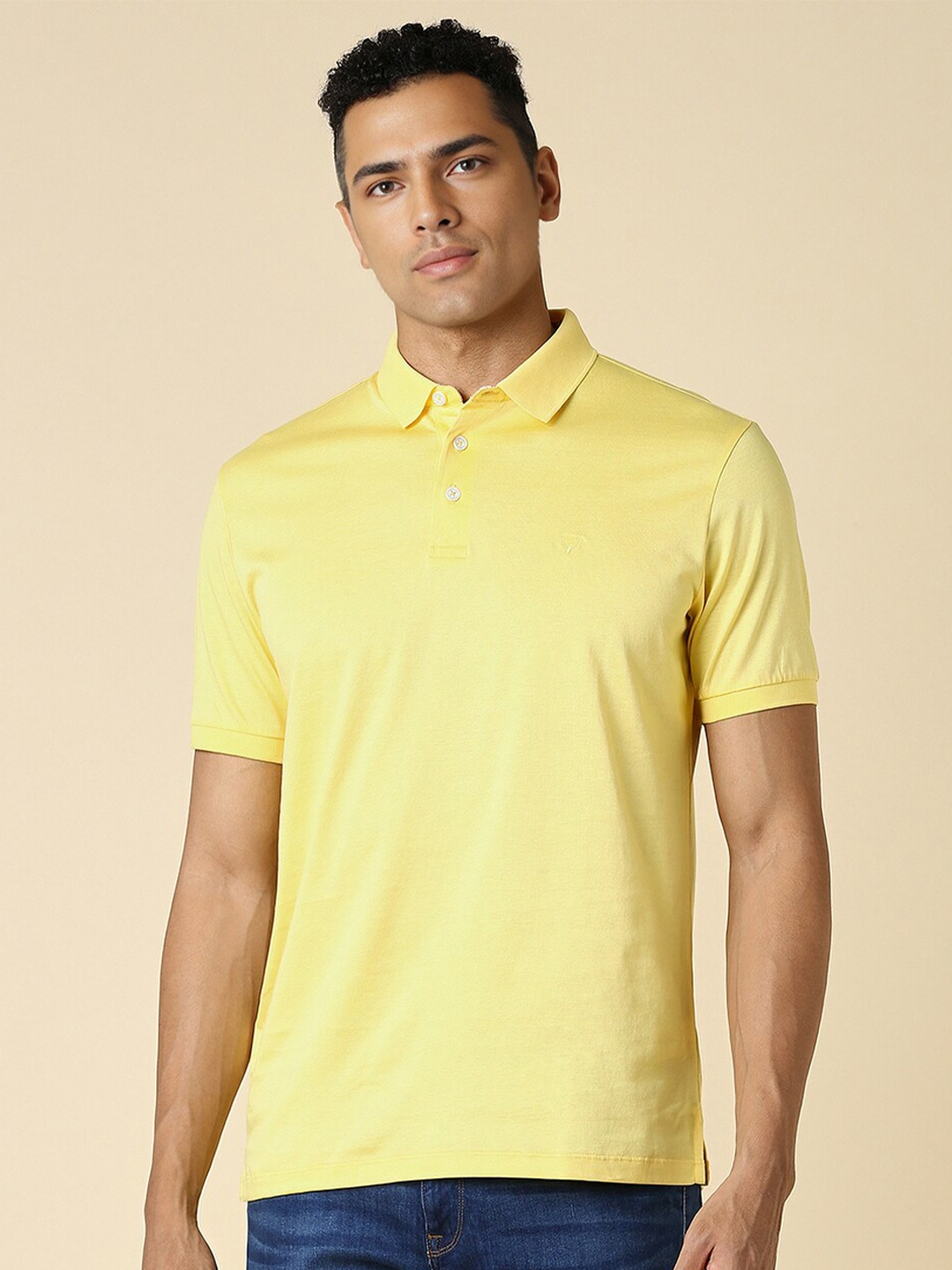 

Allen Solly Cotton Polo Collar Short Sleeves Casual T-shirt, Yellow