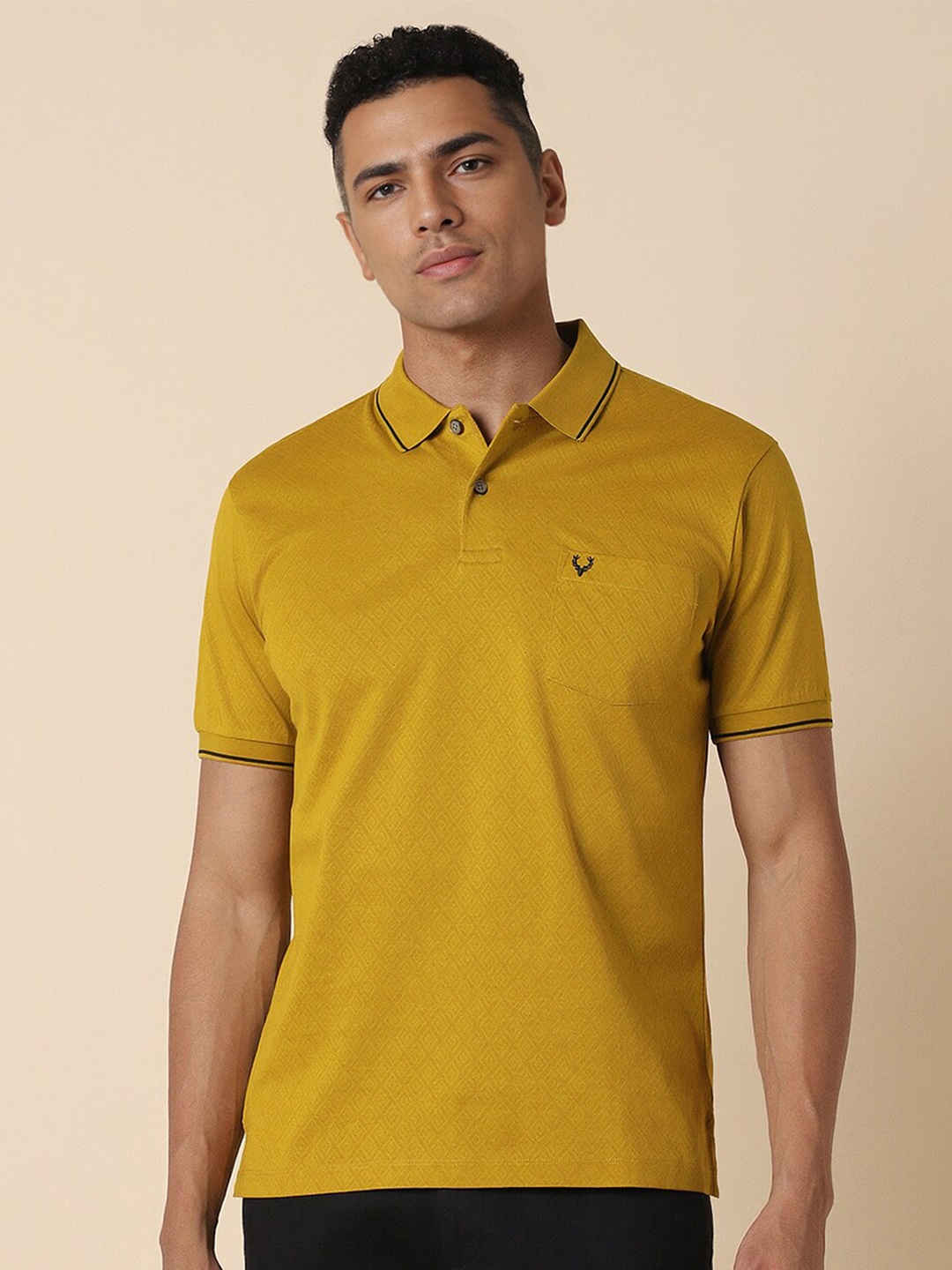 

Allen Solly Cotton Polo Collar Short Sleeves Casual T-shirt, Yellow