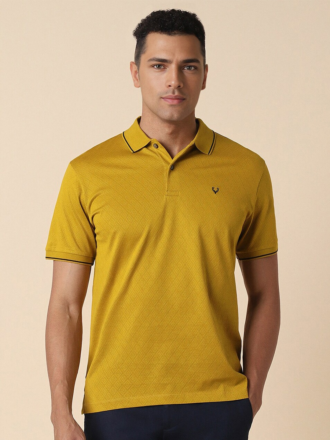 

Allen Solly Cotton Polo Collar Short Sleeves Casual T-shirt, Yellow