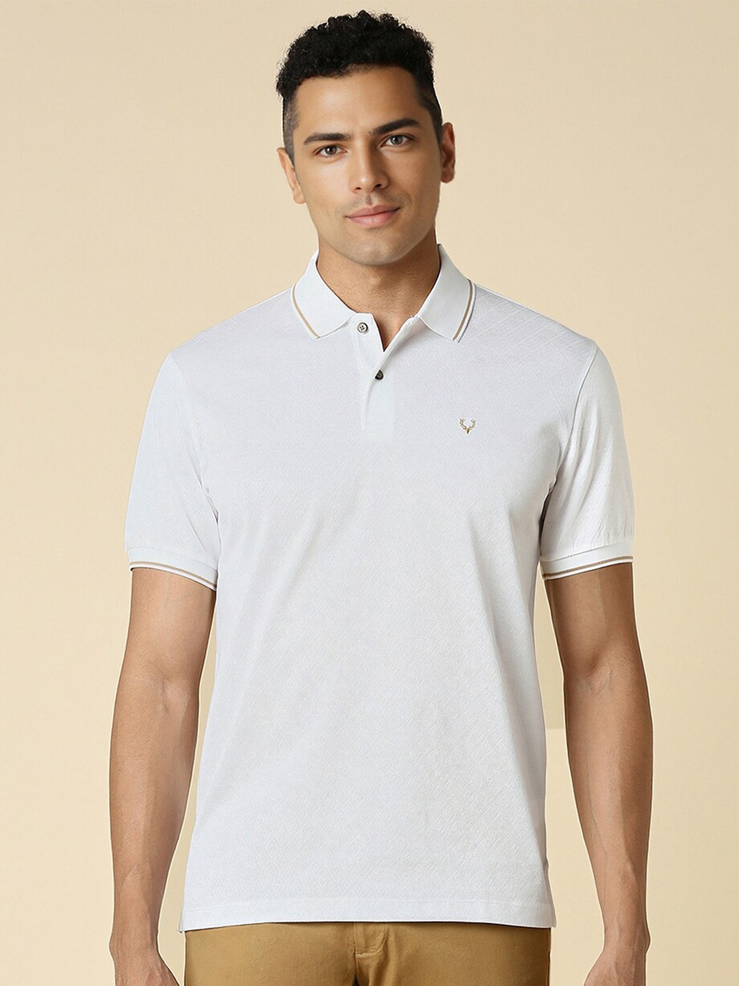 

Allen Solly Cotton Polo Collar Short Sleeves Casual T-shirt, White