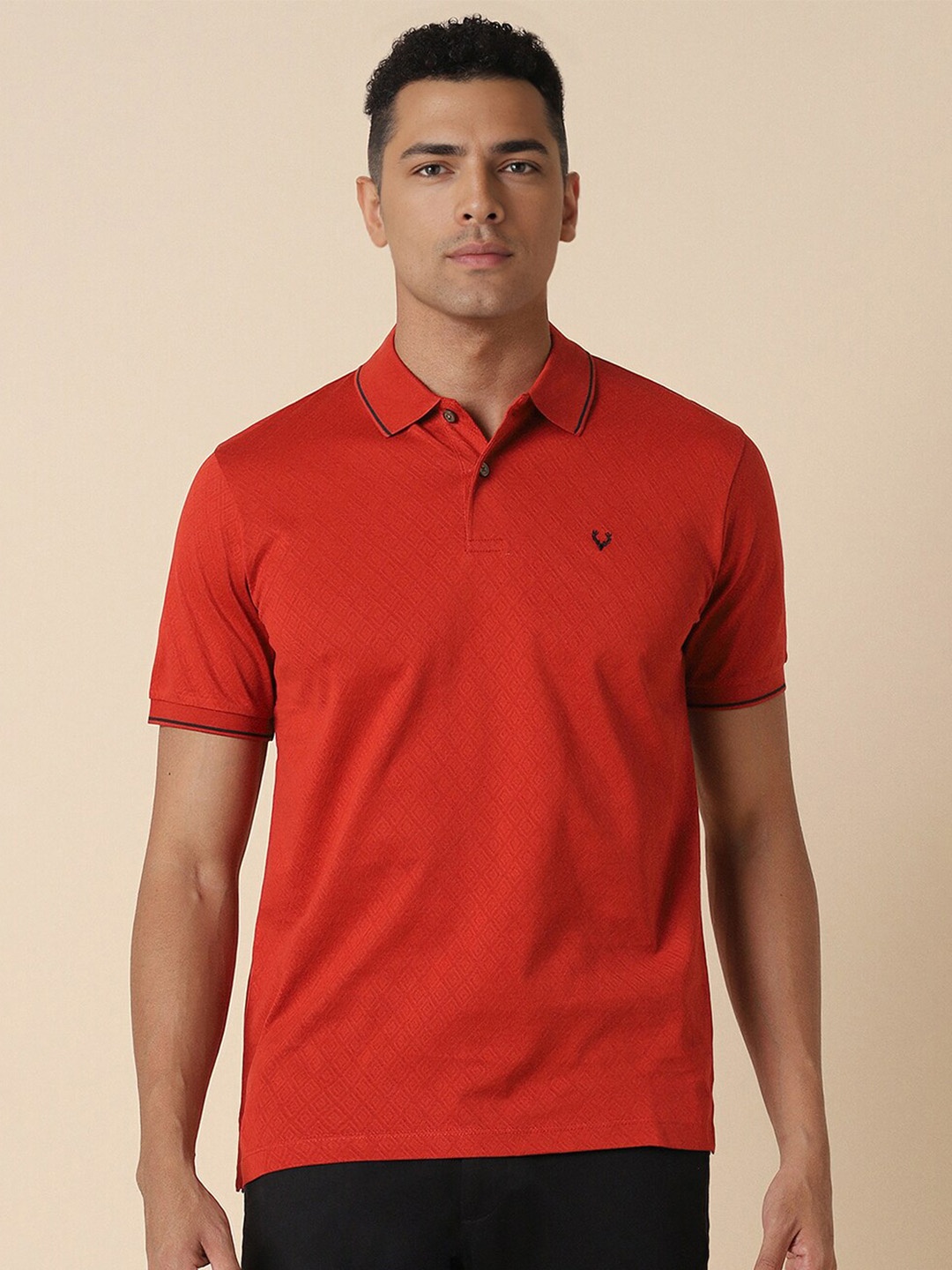 

Allen Solly Cotton Polo Collar Short Sleeves Casual T-shirt, Red