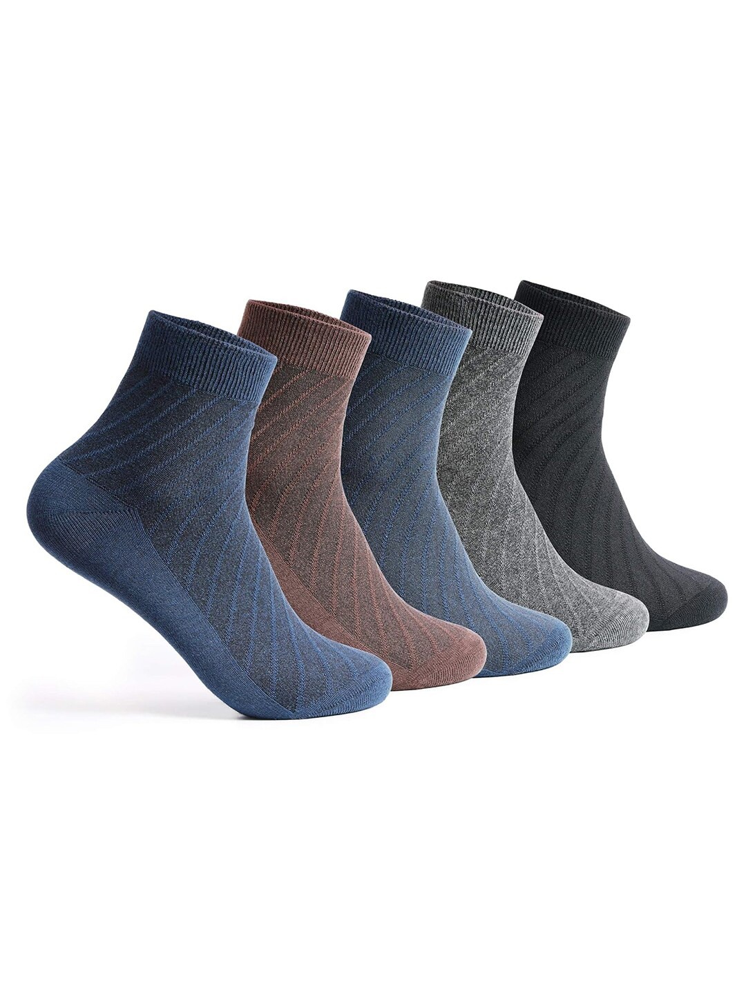 

Supersox Unisex Pack Of 5 Cotton Ankle-Length Socks, Blue
