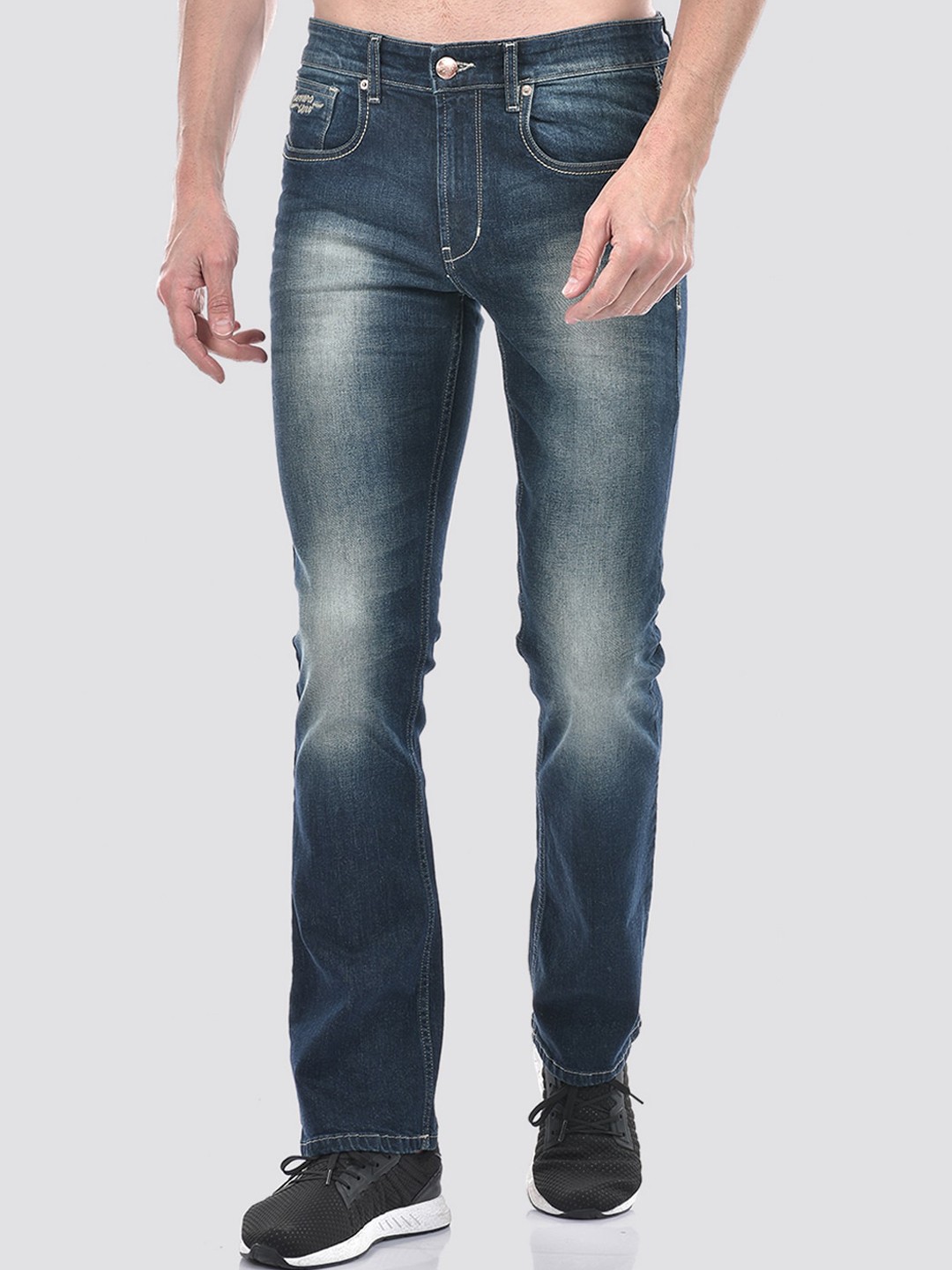 

Numero Uno Men Solid Boot Cut Sustainable Stretchable Jeans, Blue