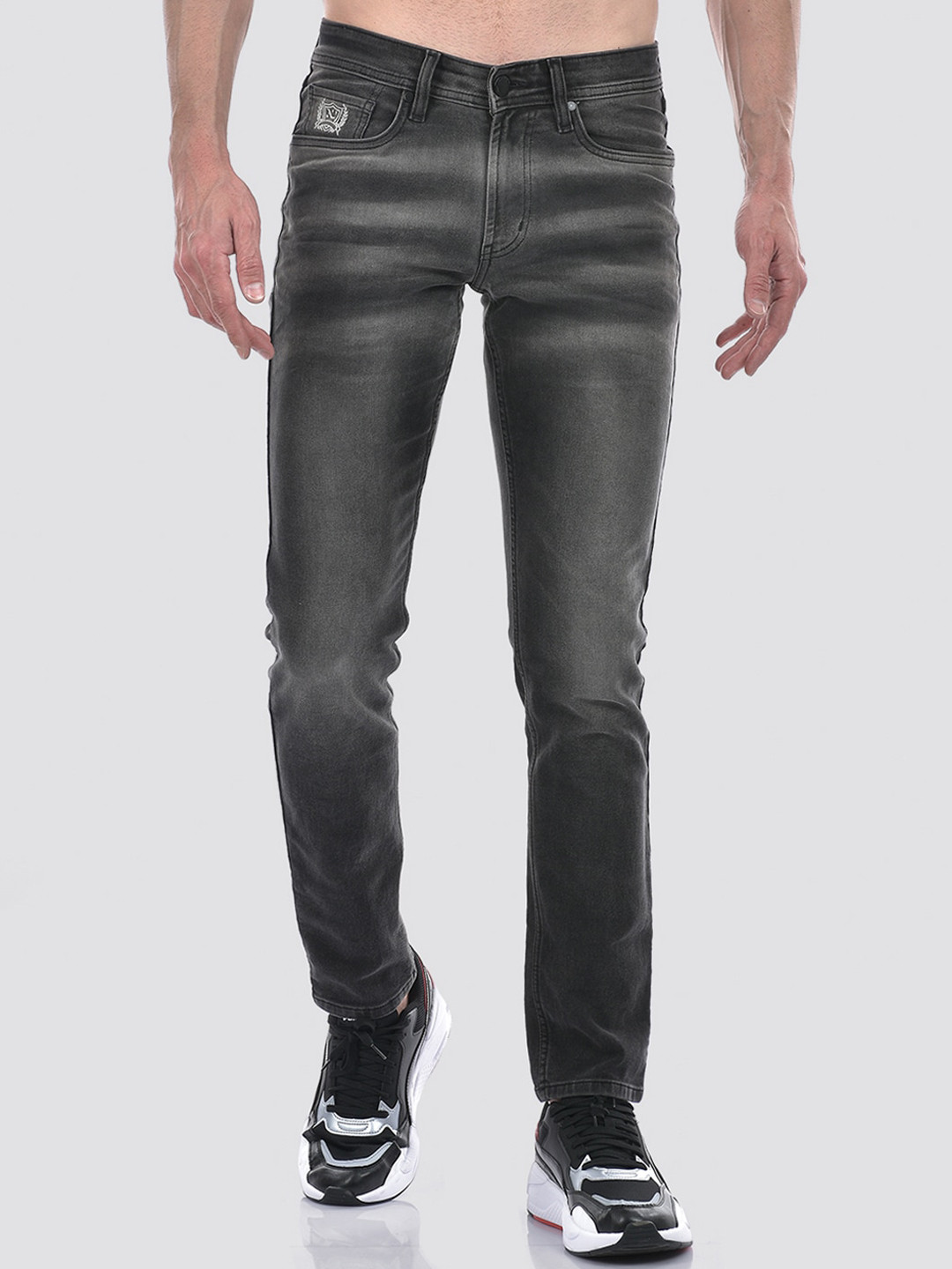 

Numero Uno Men Solid Skinny Fit Sustainable Stretchable Jeans, Grey