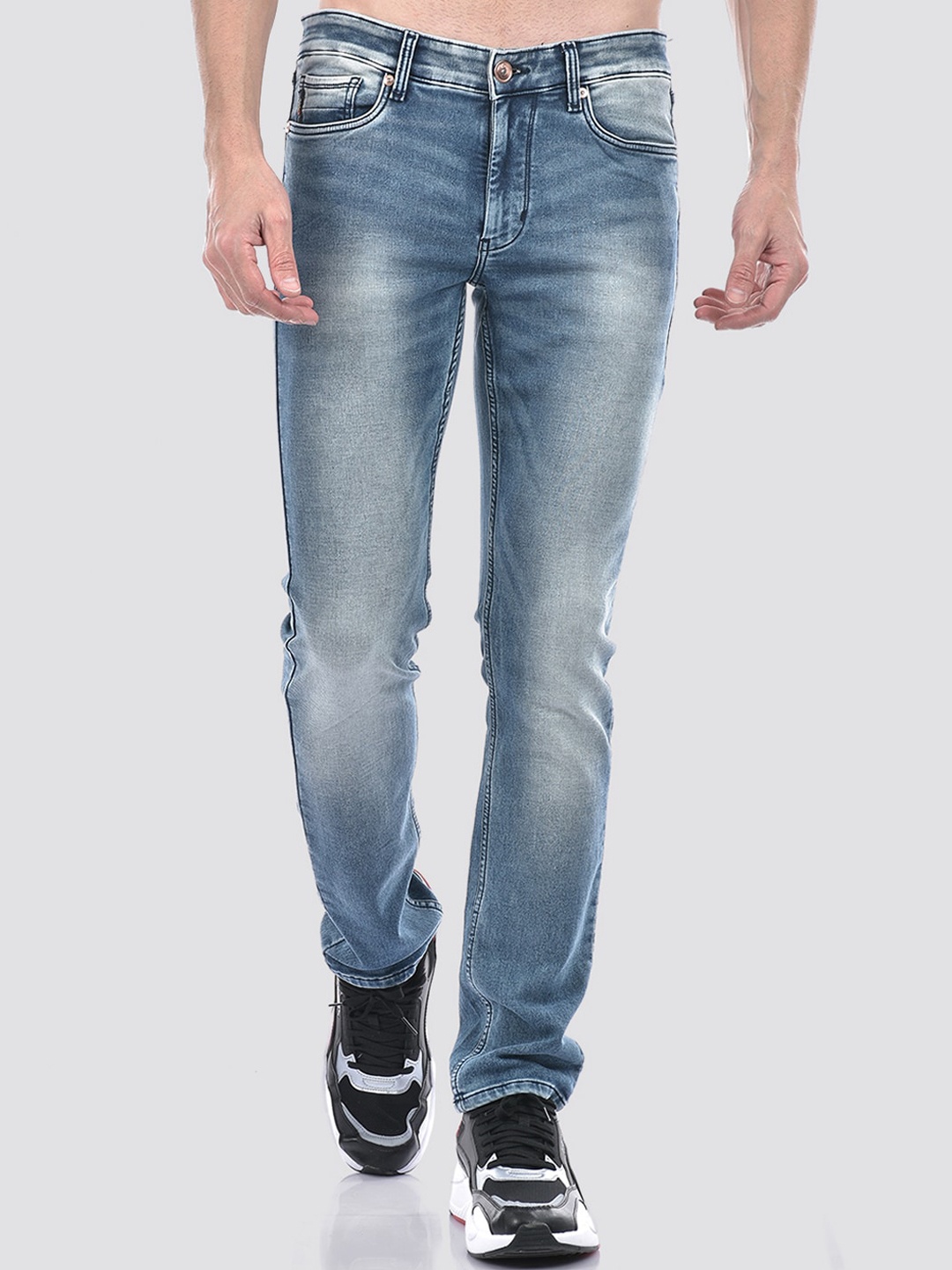 

Numero Uno Men Solid Slim Fit Sustainable Stretchable Jeans, Blue
