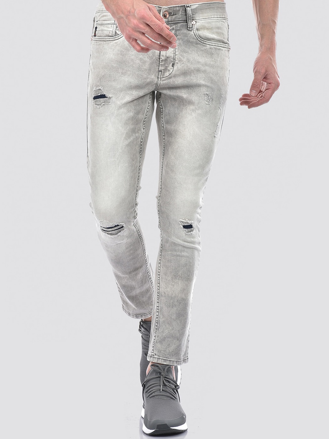 

Numero Uno Men Solid Super Skinny Sustainable Stretchable Jeans, Grey