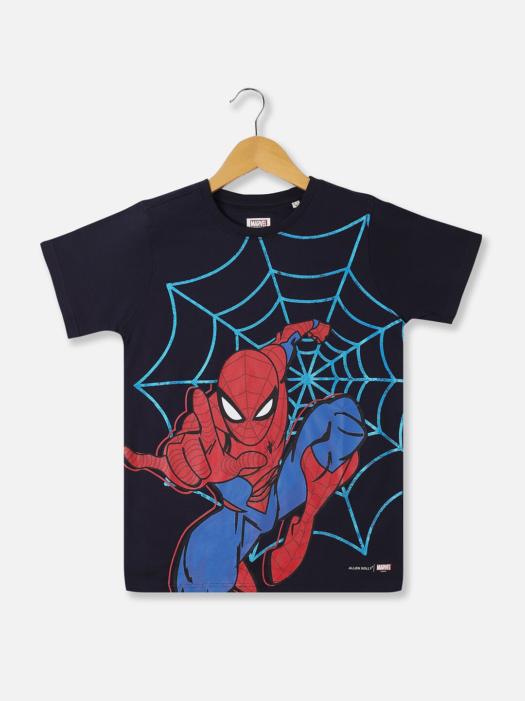 

Allen Solly Junior Boys Spiderman Printed Round Neck T-shirt, Navy blue