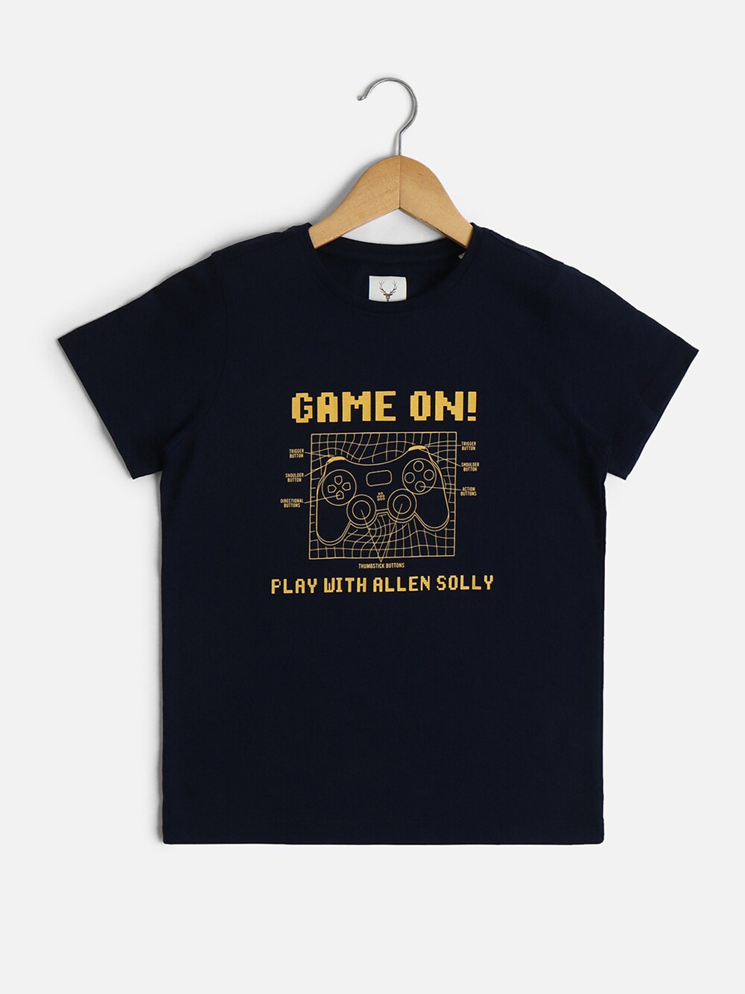 

Allen Solly Junior Boys Biker Printed Round Neck T-shirt, Black