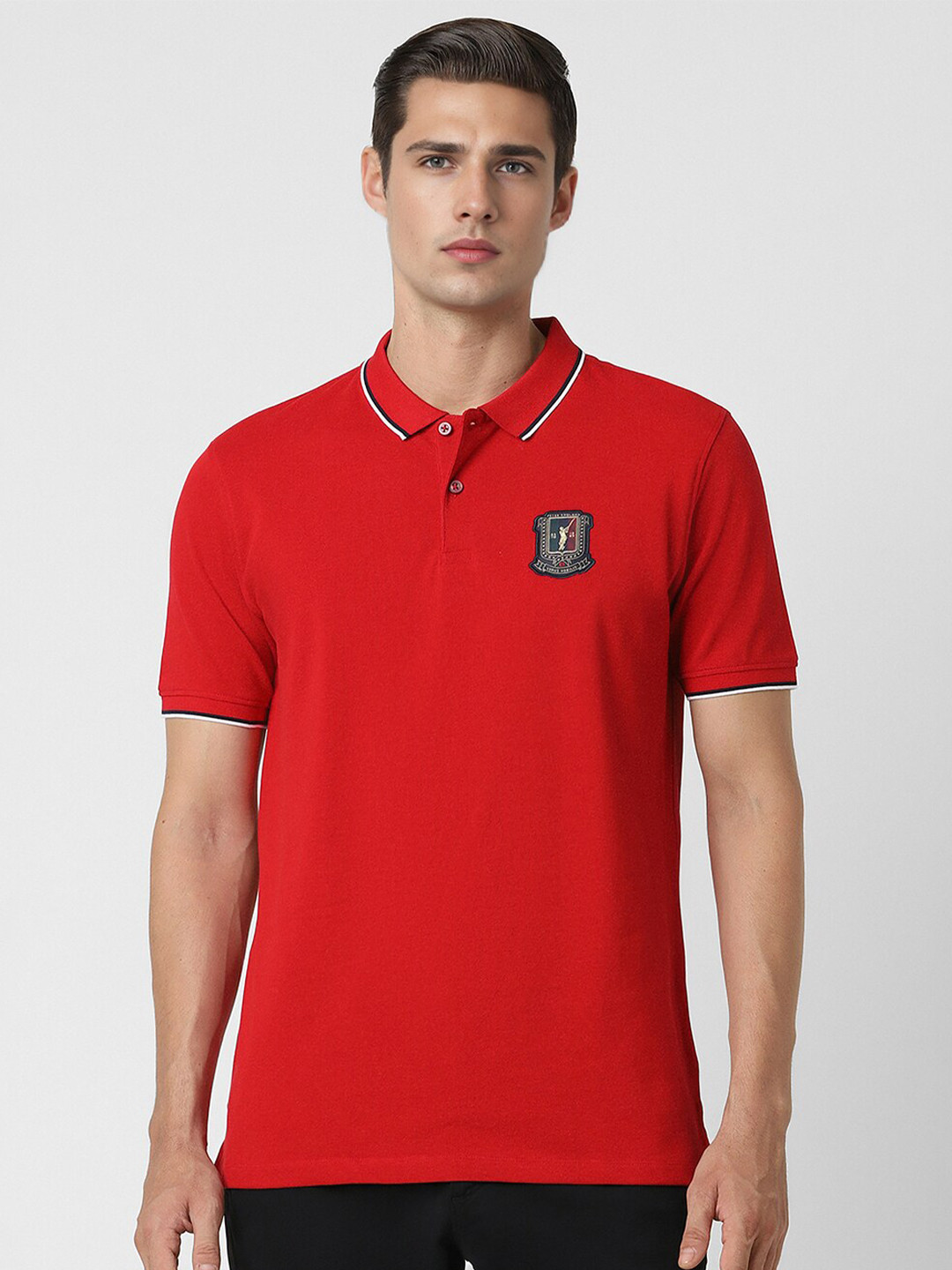 

Peter England Casuals Polo Collar Short Sleeves T-shirt, Red