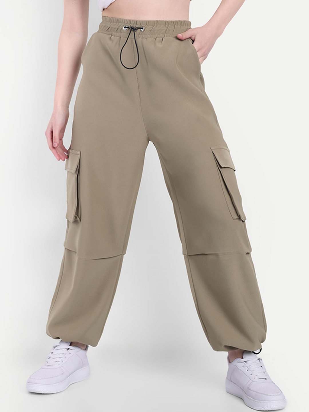 

Next One Women Loose Fit Parachute Trousers, Beige