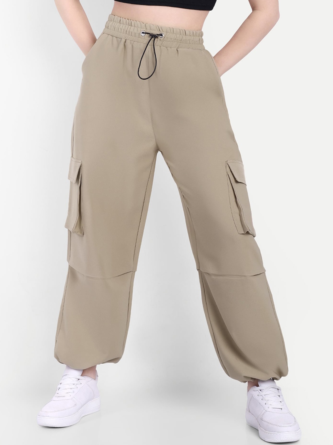 

Next One Women Loose Fit Parachute Trousers, Beige