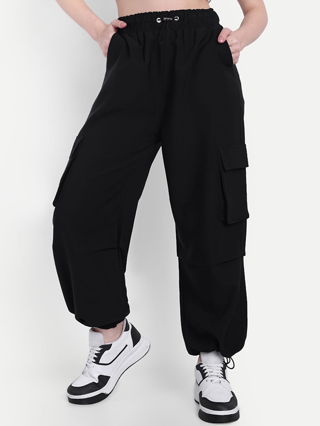 

Next One Women Smart High-Rise Baggy Fit Cargo, Black