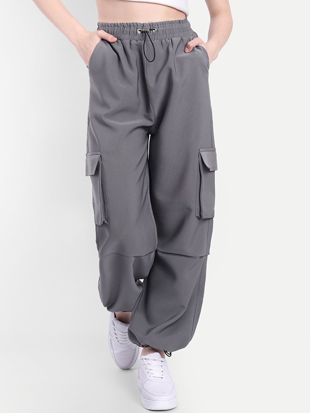 

Next One Women Smart High-Rise Trousers, Grey