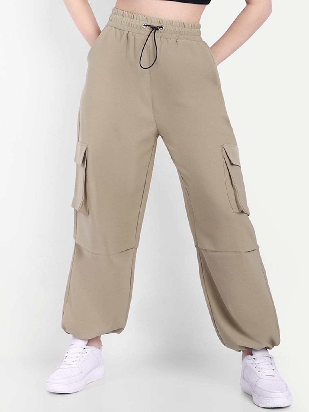 

Next One Women Loose Fit Parachute Trousers, Beige