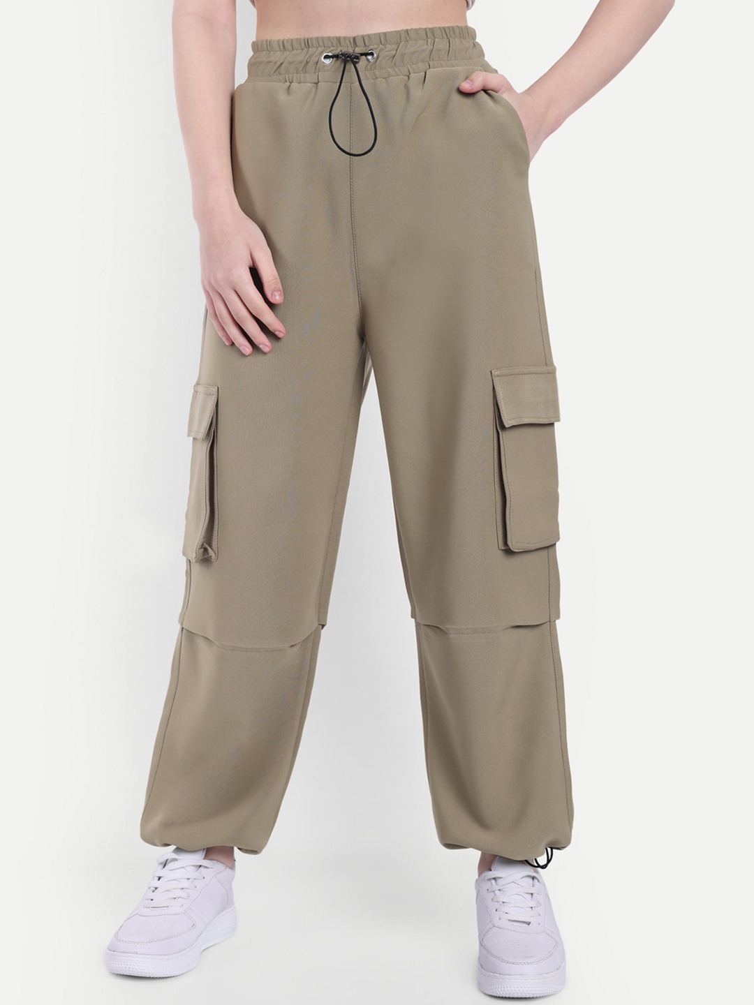 

Next One Women Loose Fit Parachute Trousers, Beige