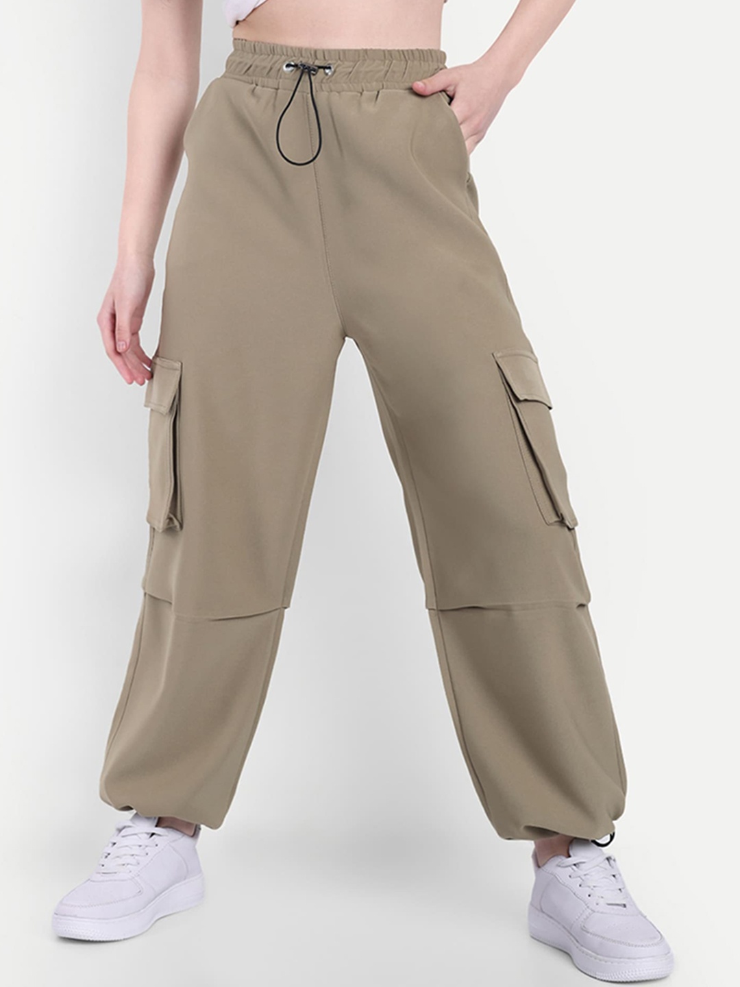 

Next One Women Loose Fit Parachute Trousers, Beige