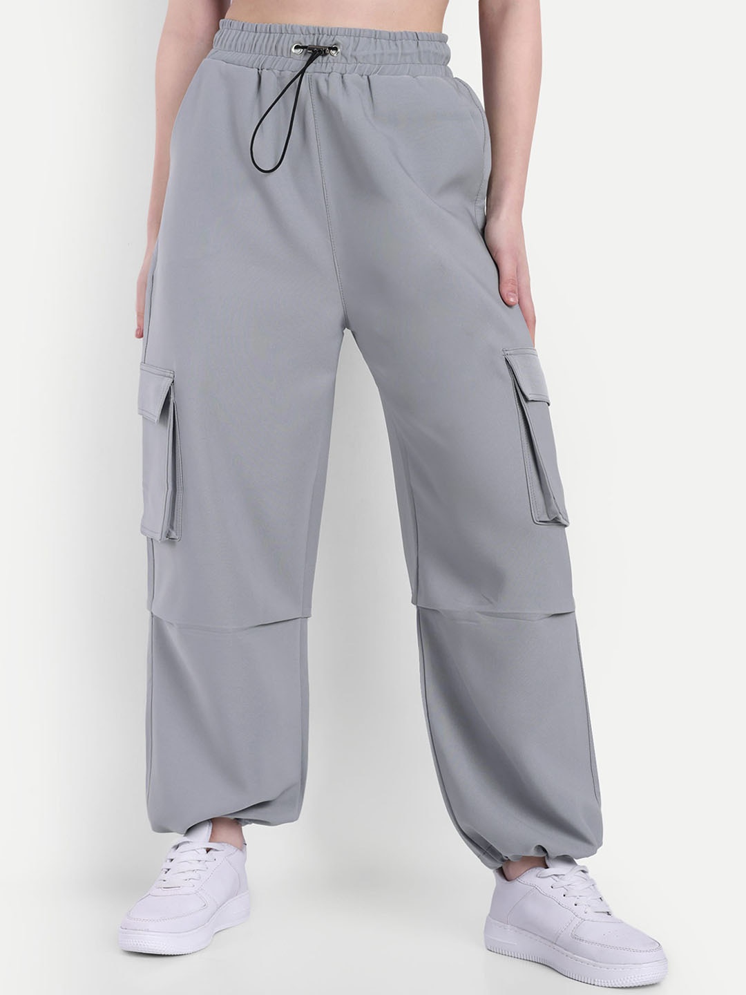 

Next One Women Loose Fit Parachute Trousers, Grey