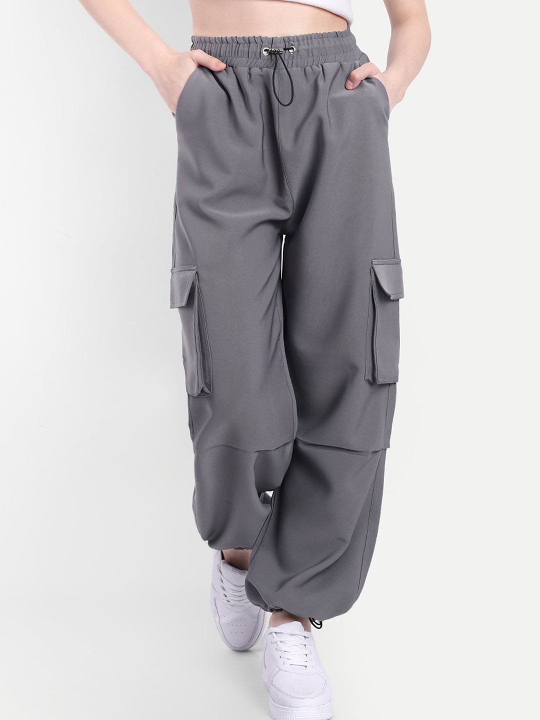 

Next One Women Loose Fit Parachute Trousers, Grey