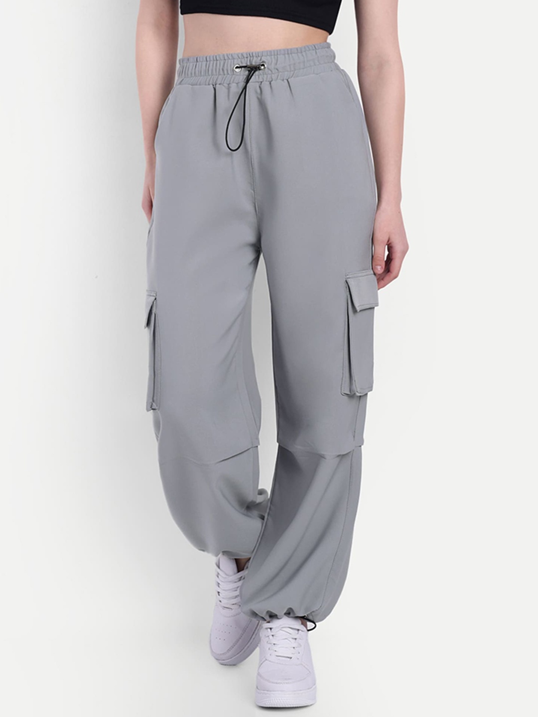 

Next One Women Loose Fit Parachute Trousers, Grey