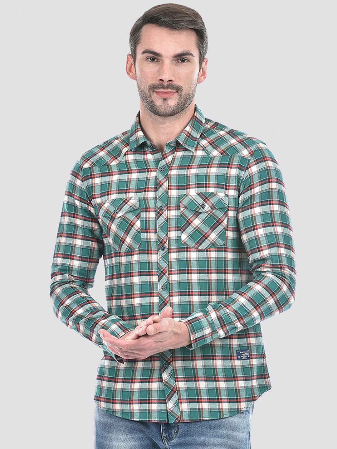 

Numero Uno Men Checkered Slim Fit Shirt, Green