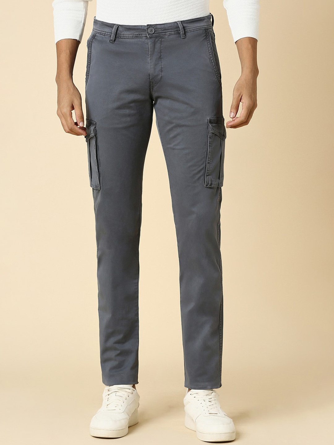 

Allen Solly Men Slim Fit Cargos Trouser, Grey
