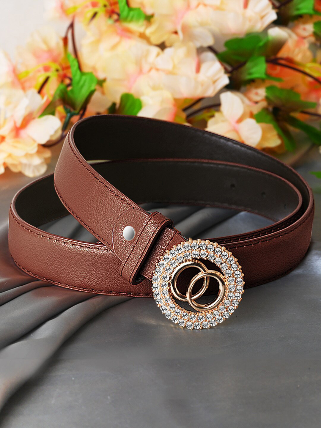 

Swiss Design Women Slim Belt, Brown