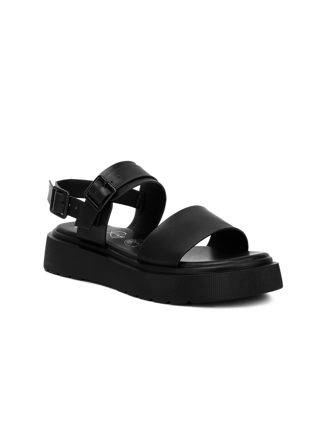 

London Rag Open Toe Flatform Heels, Black