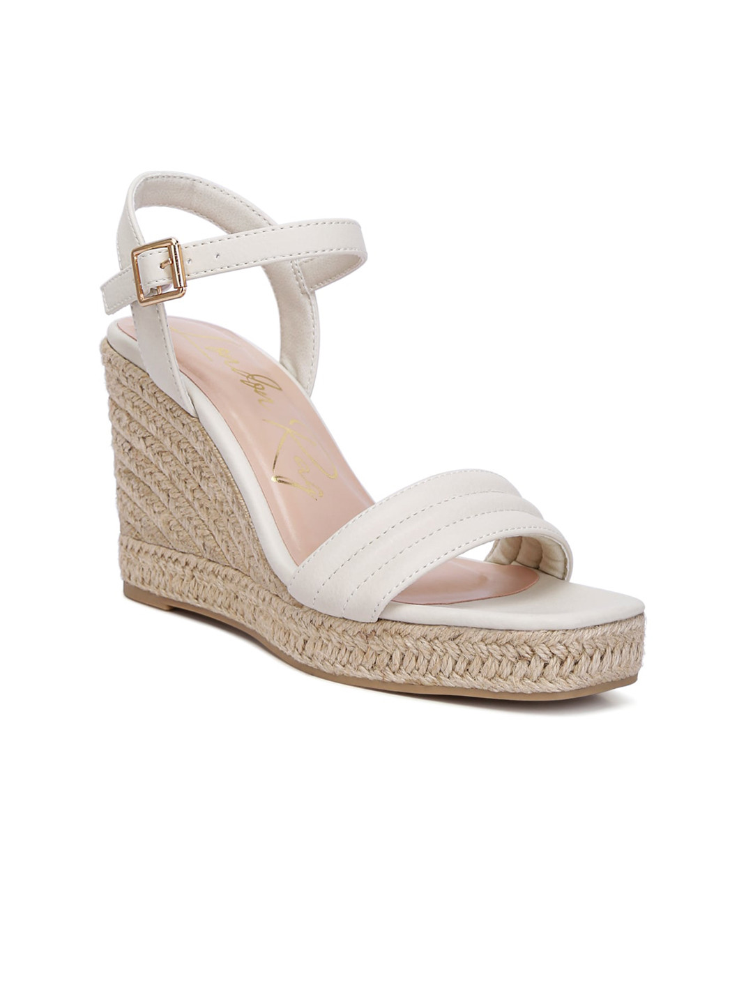 

London Rag Open Toe Wedge Heels, Off white