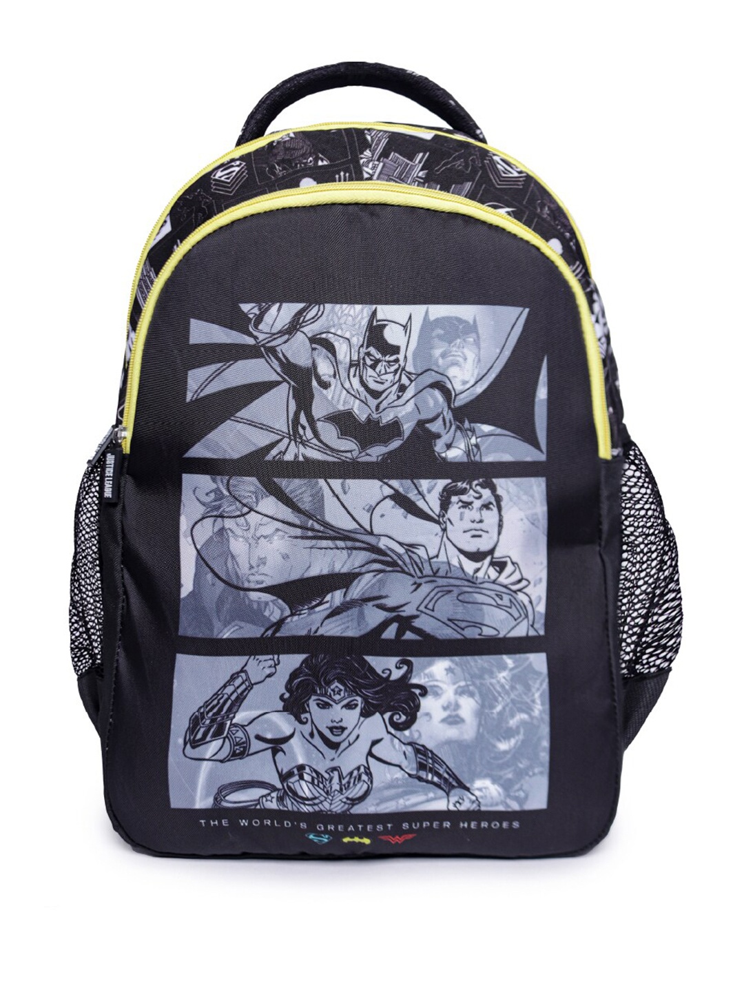 

ASTRID Boys Superhero Printed Ergonomic Backpack, Black