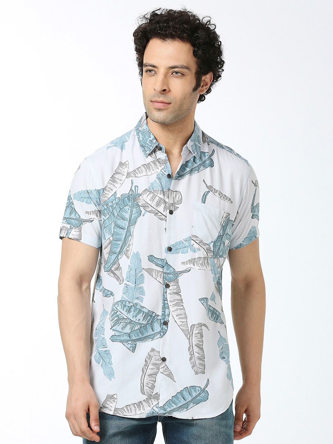 

VALEN CLUB India Slim Slim Fit Abstract Printed Casual Shirt, Blue