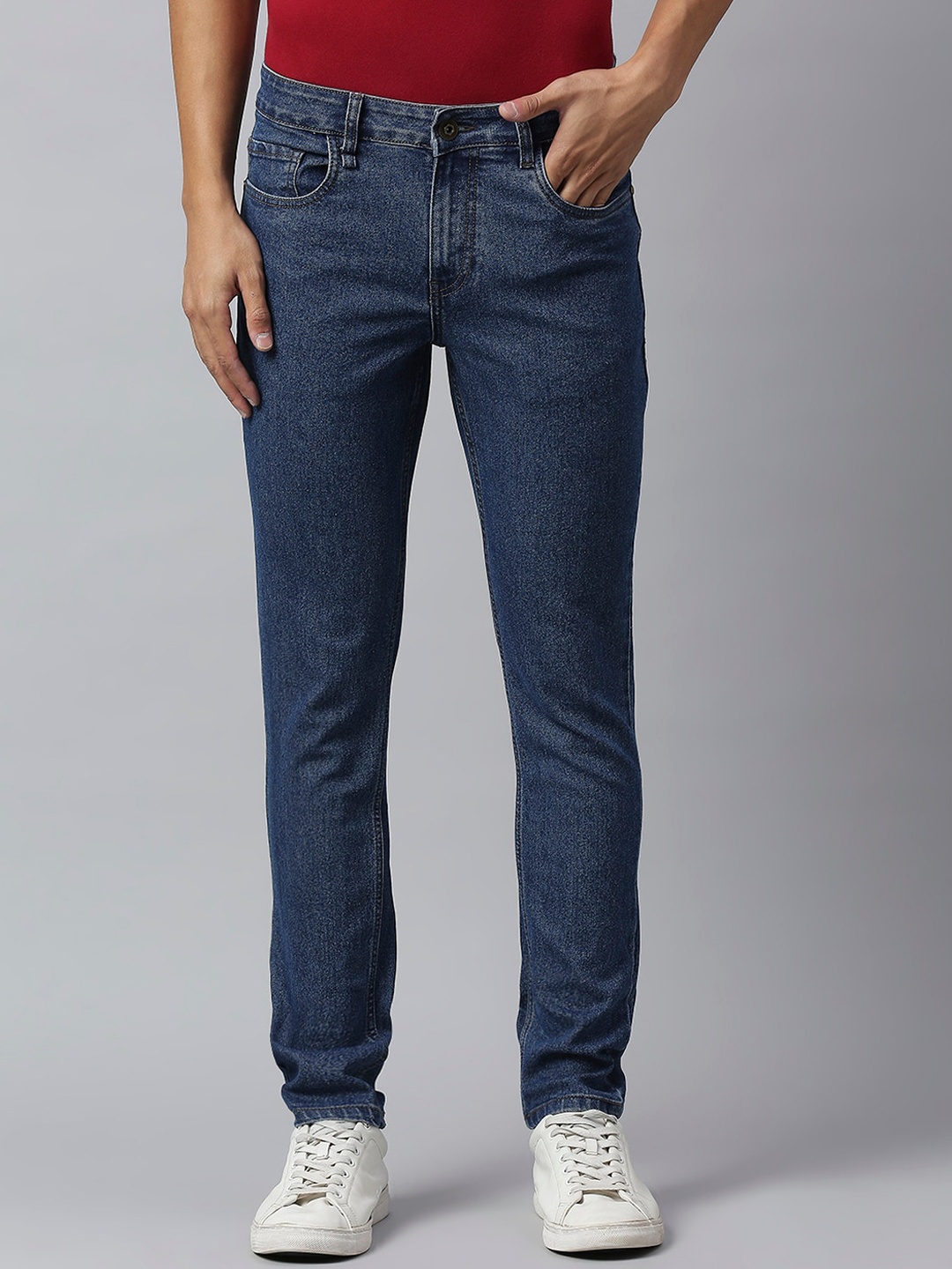 

The Roadster Lifestyle Co. Men Navy Blue Comfort Tapered Fit Mid-Rise Stretchable Jeans