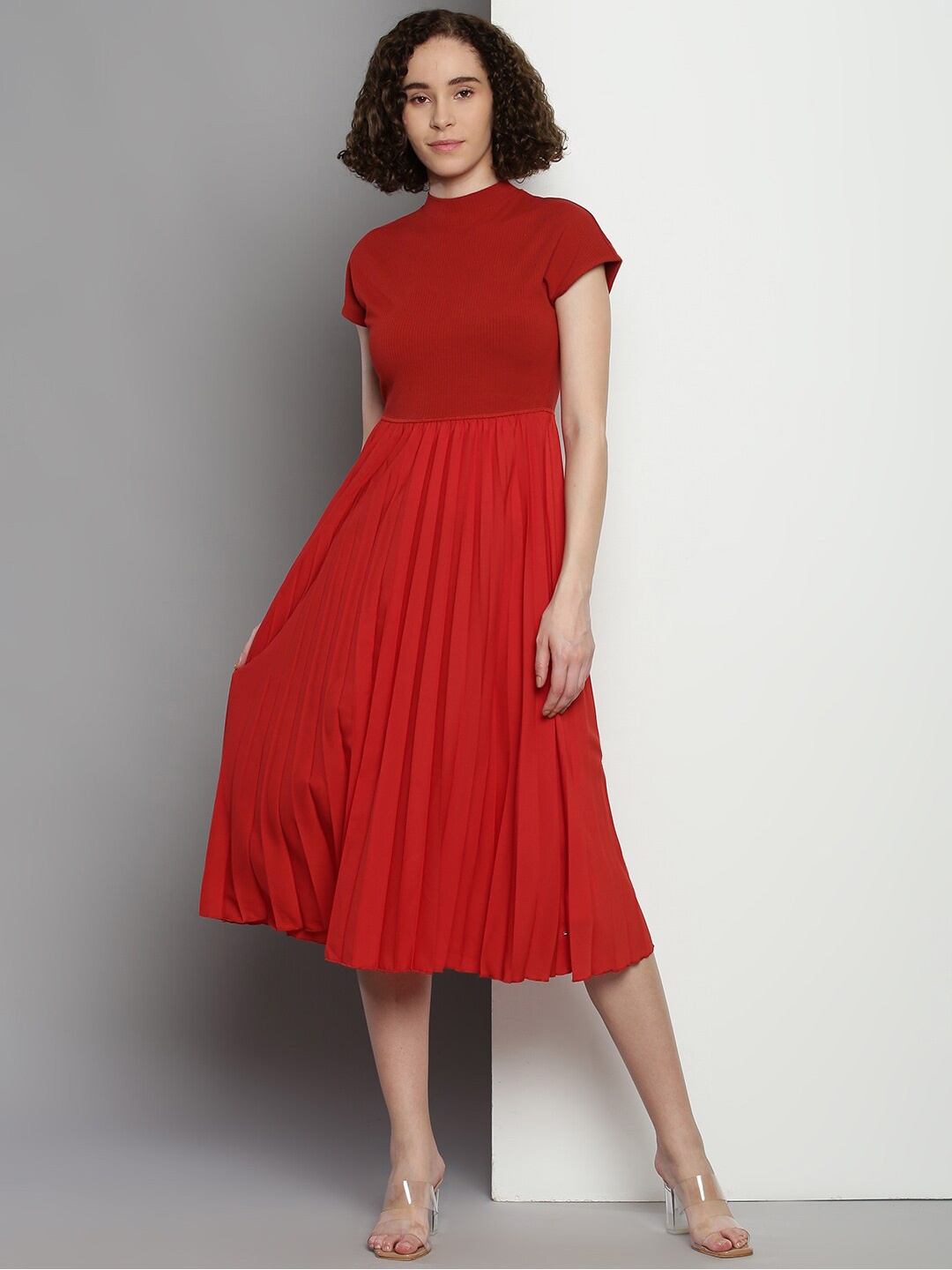 

Tommy Hilfiger Fit & Flare Midi Dress, Red