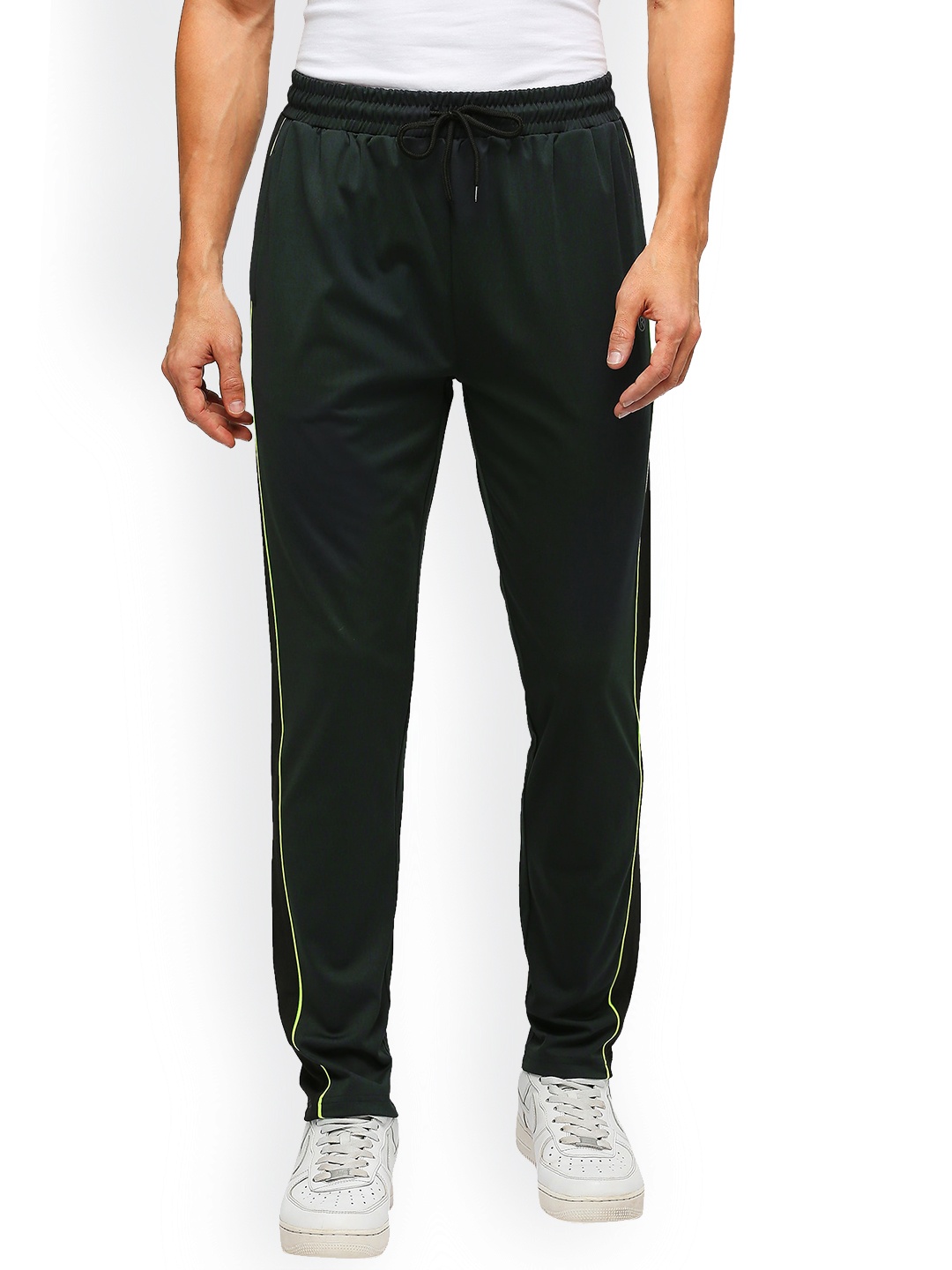 

playR Men Mid Rise Dry Fit Track Pants, Olive