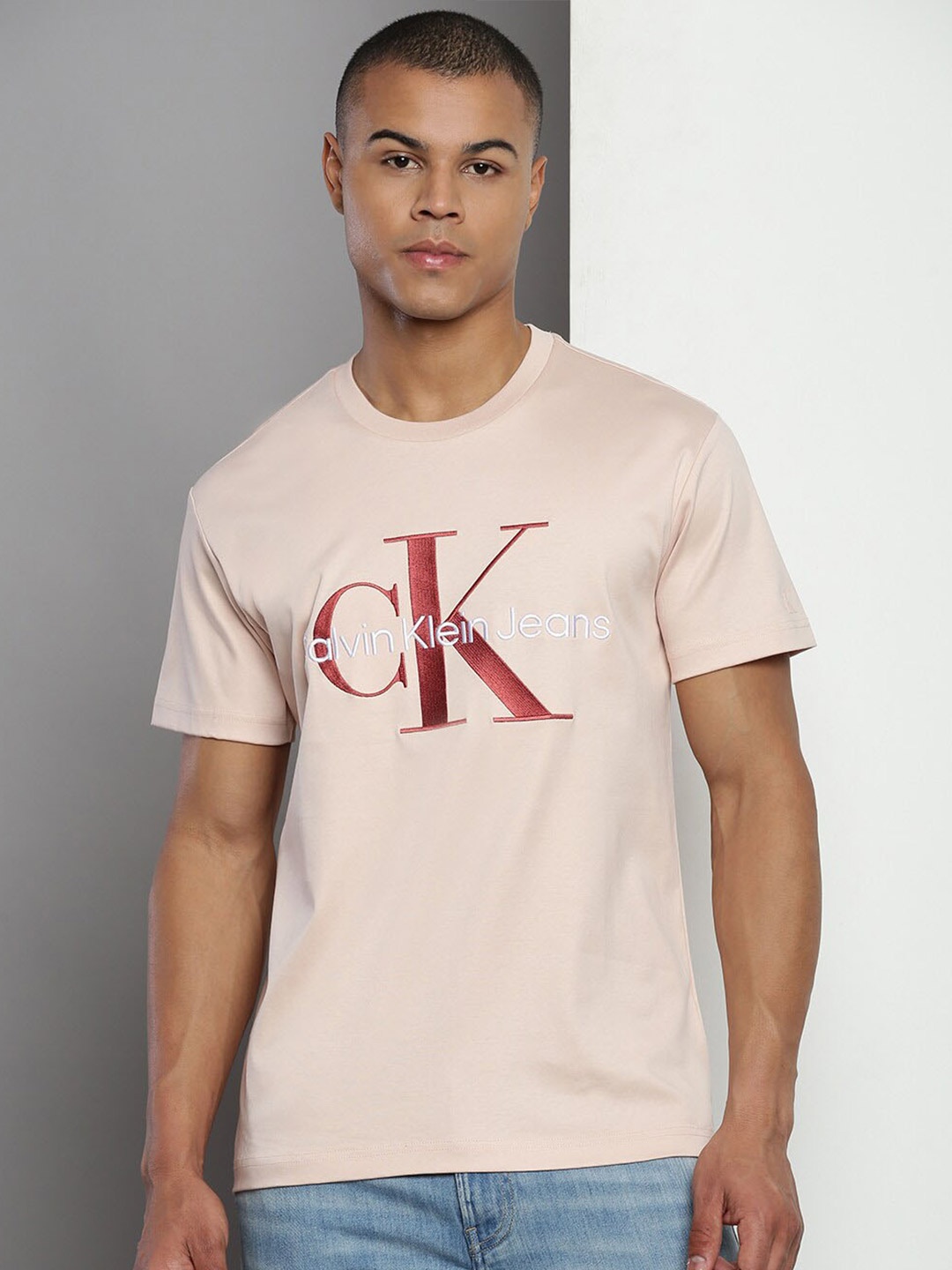 

Calvin Klein Cotton Embroidered T-shirt, Pink