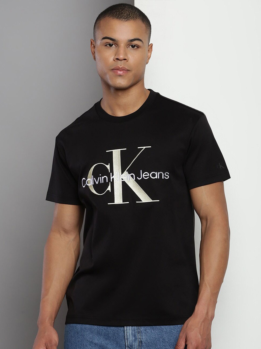 

Calvin Klein Jeans Cotton Embroidered T-shirt, Black