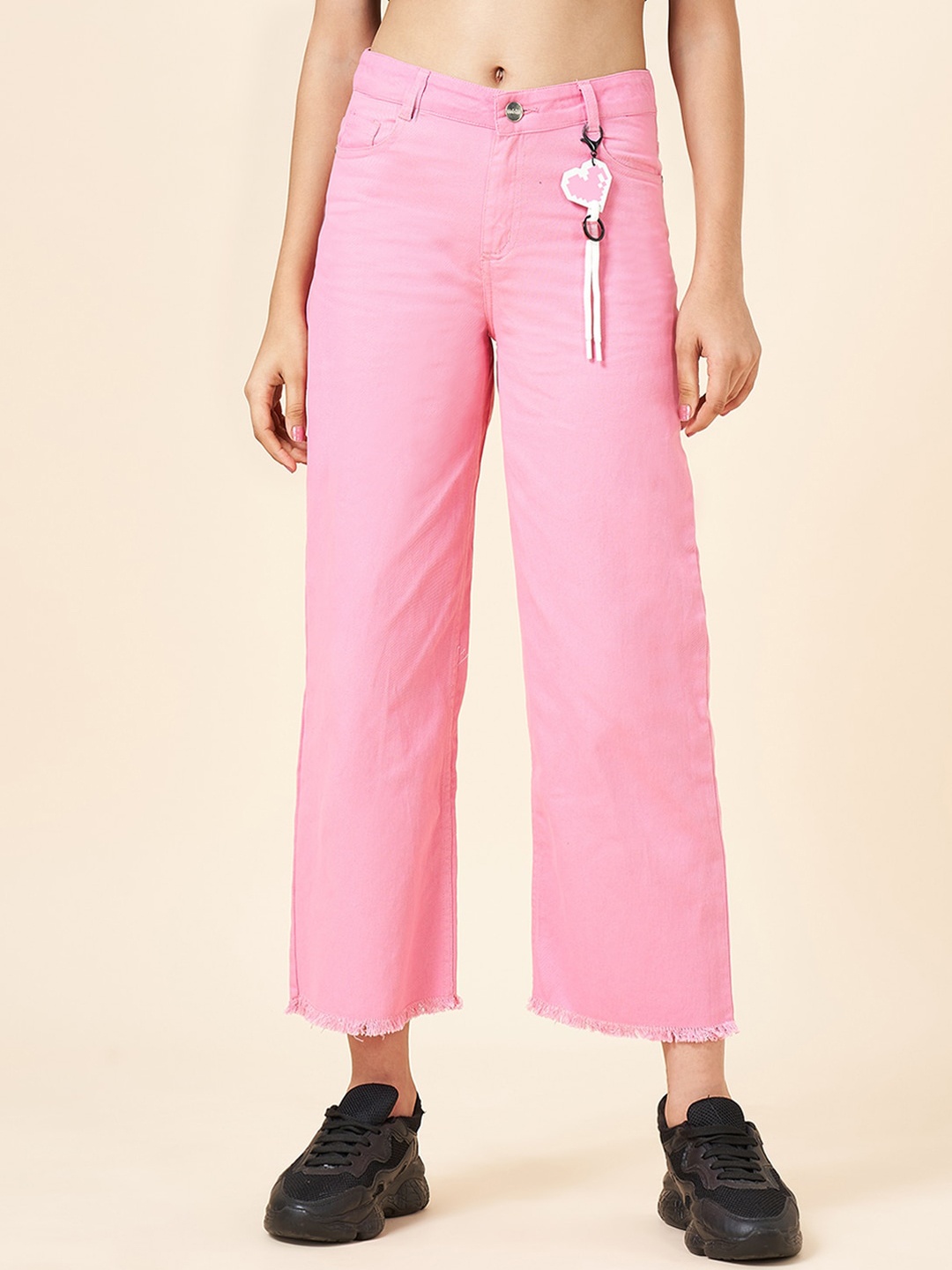 

Coolsters by Pantaloons Girls Flared Clean Look Pure Cotton Jeans, Pink