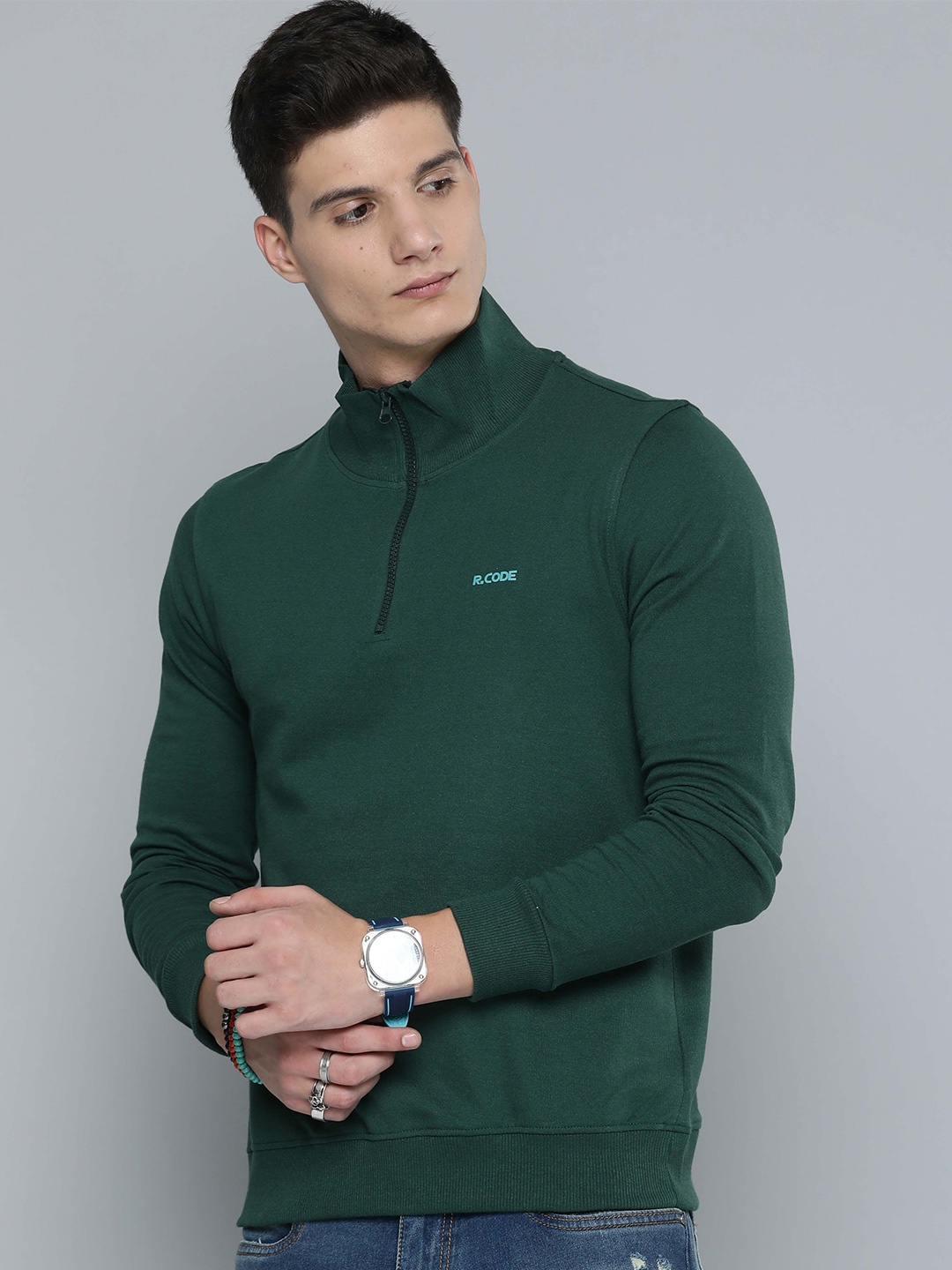 

R.Code by The Roadster Life Co. Long Sleeve Oversized Pullover, Green