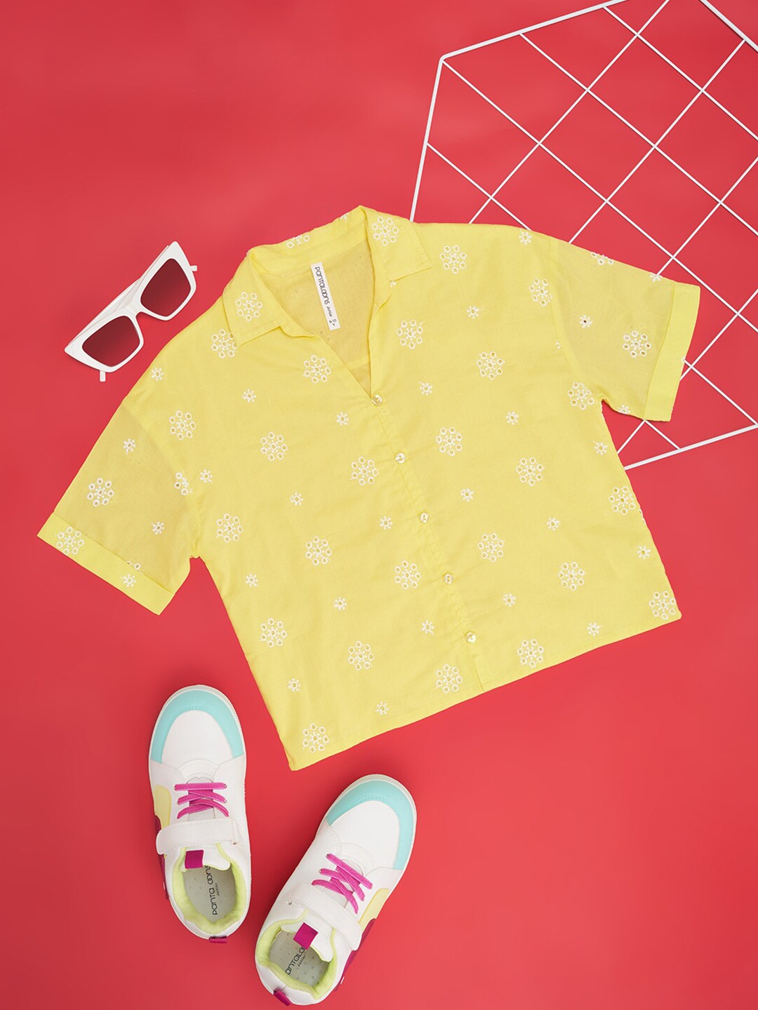 

Pantaloons Junior Girls Floral Printed Cotton Casual Shirt, Yellow