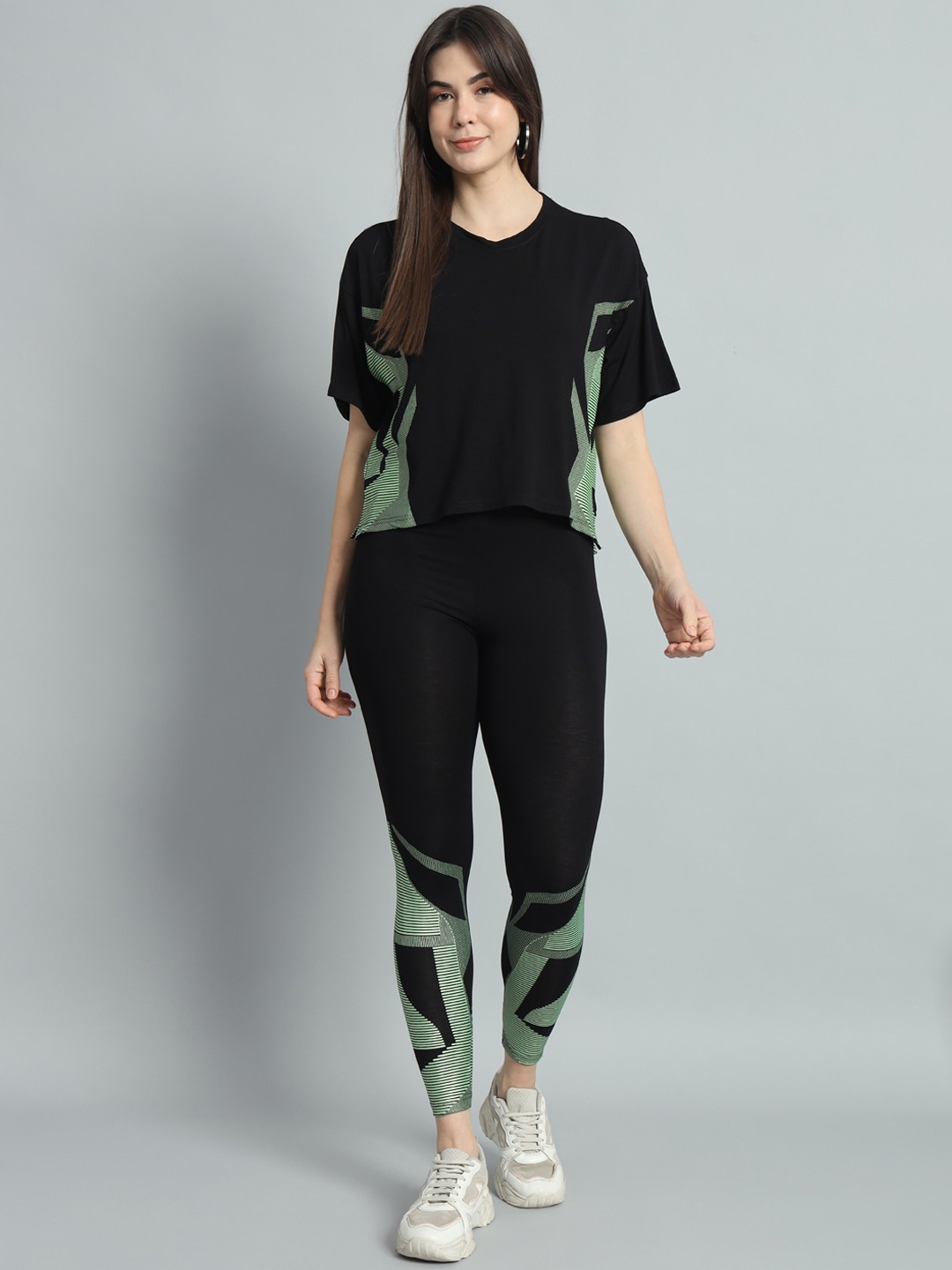 

NEWD Abstract Printed Round Neck Tracksuit, Black