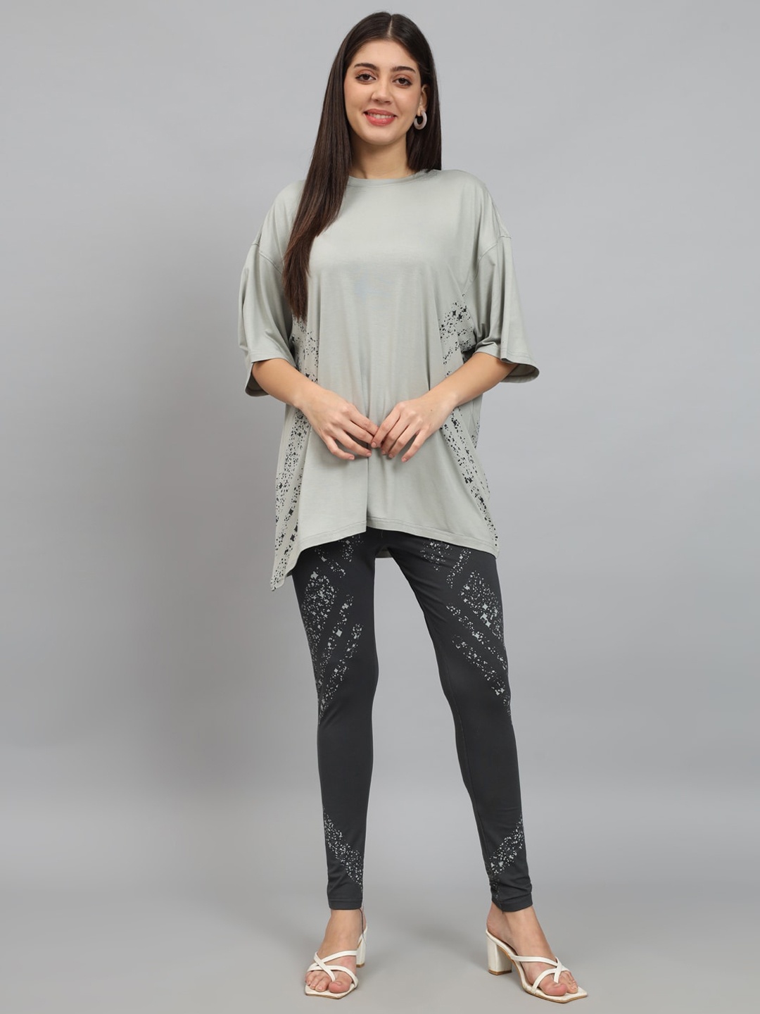 

NEWD Abstract Printed Round Neck Tracksuit, Grey
