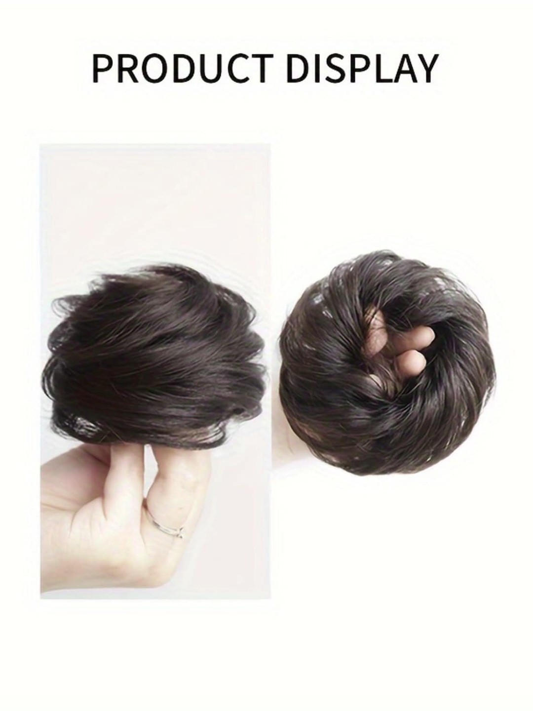 

CHRONEX Messy Donut Hair Buns With Hair Ties Hair Extensions - Natural Brown