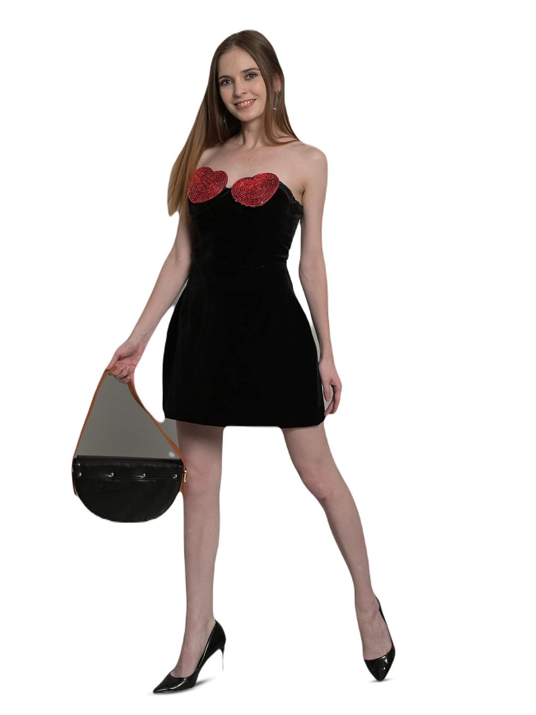 

GPLT-A BEAUTIFUL SOUL Off-Shoulder Velvet A-Line Mini Dress, Black