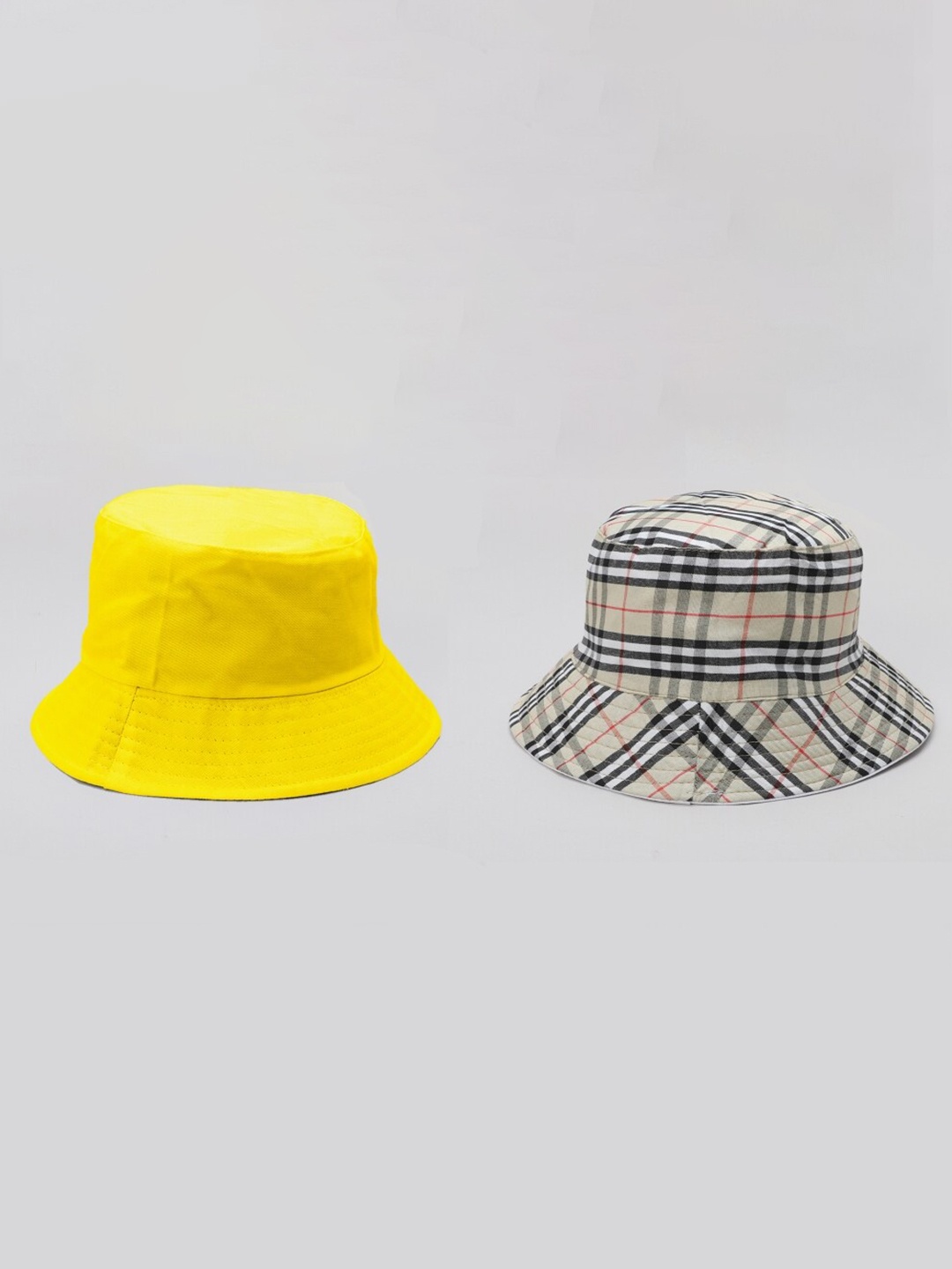 

TIPY TIPY TAP Checked Cotton Reversible Bucket Hat, Yellow