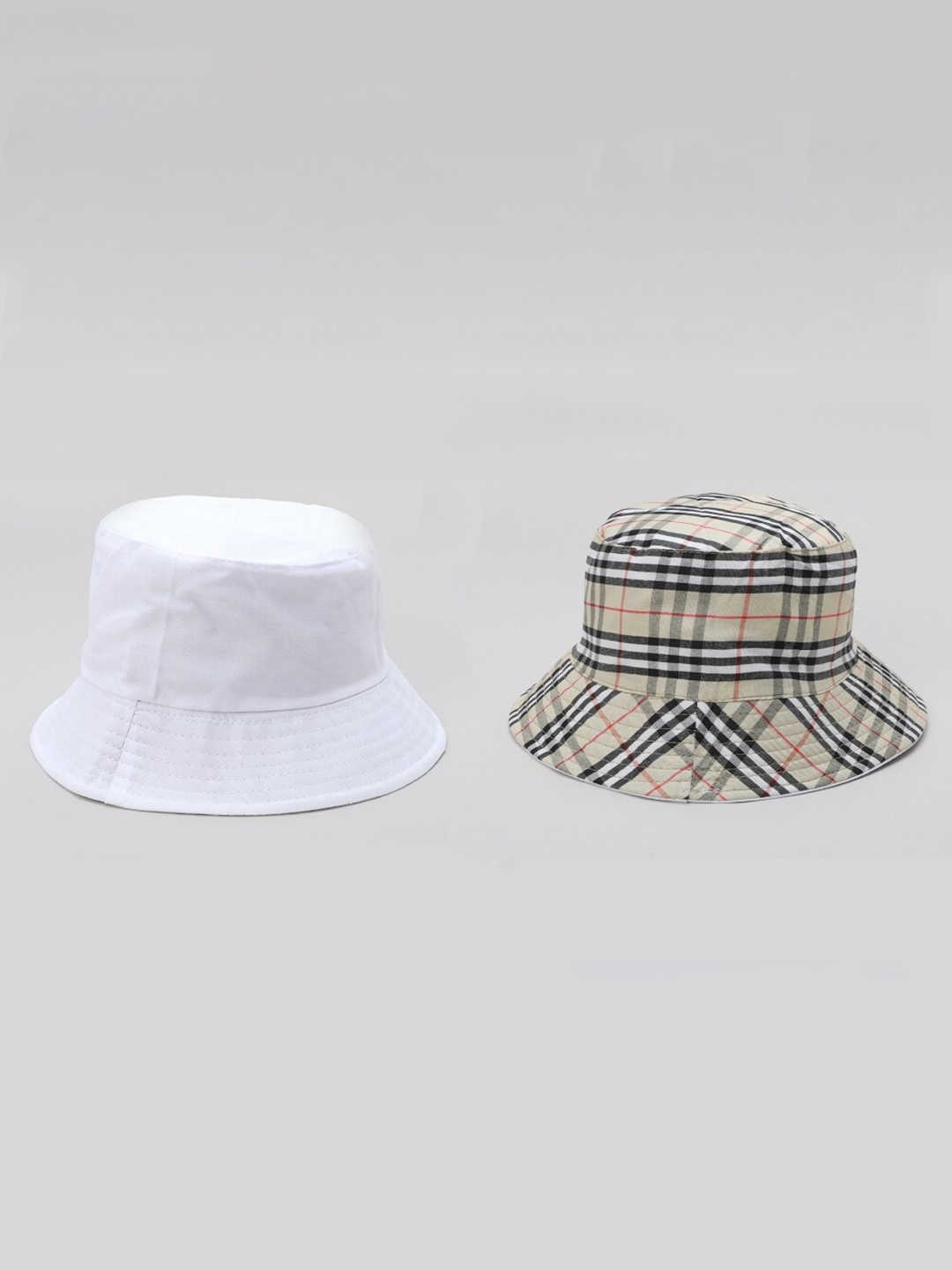 

TIPY TIPY TAP Kids Checked Cotton Reversible Bucket Hat, White