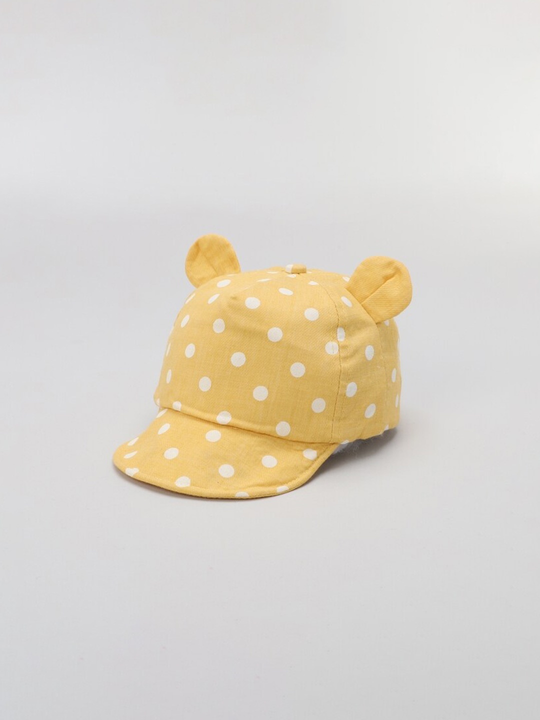 

TIPY TIPY TAP Infants Polka Dot Printed Cotton Baseball Cap, Yellow