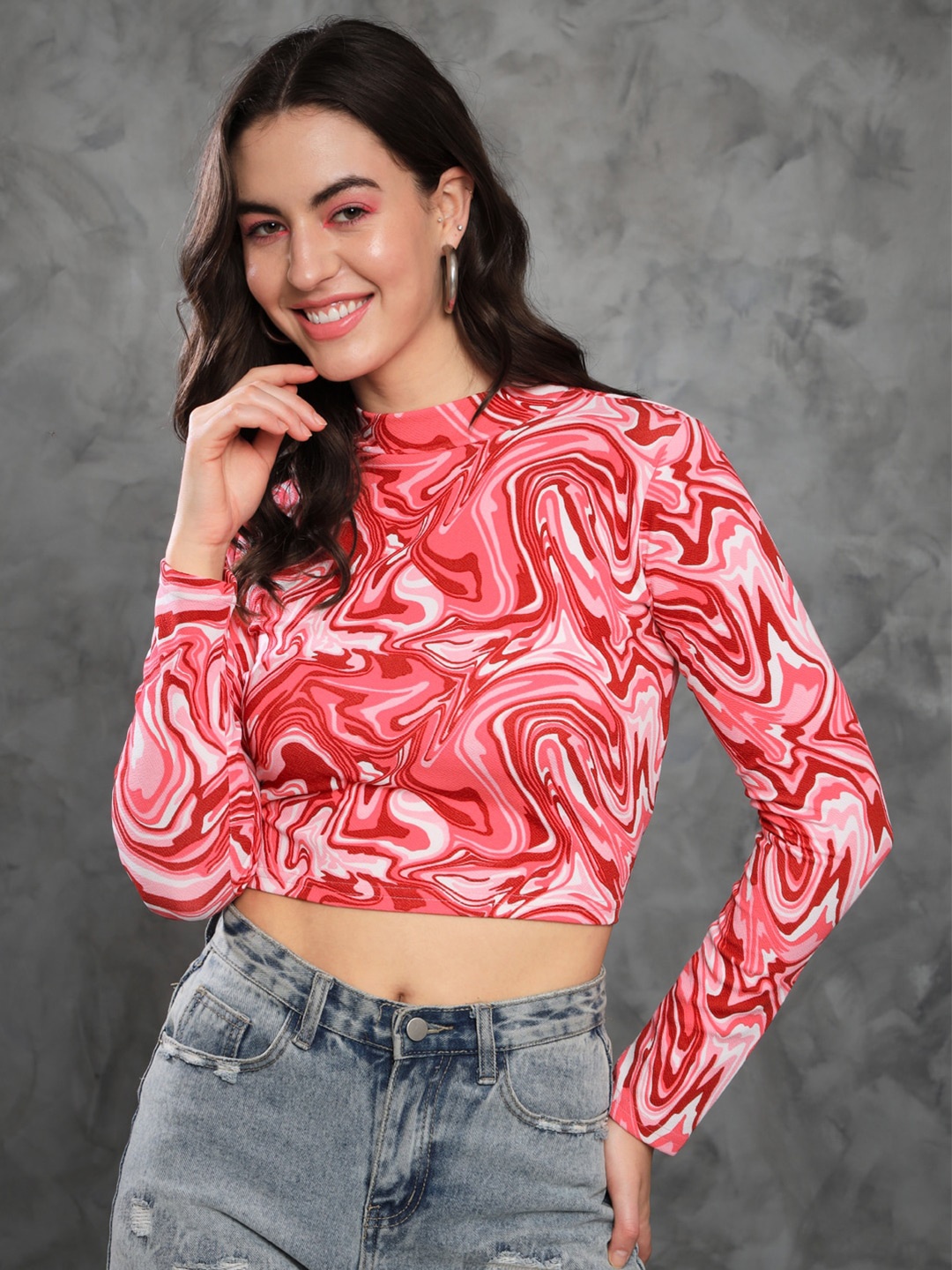 

TANDUL Print Crop Top, Multi
